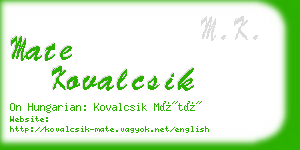 mate kovalcsik business card